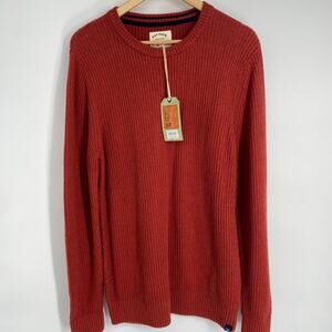 Fat Face Sweater Men’s Large Pembrey Cotton Crew Neck Jumper Rust Red Heritage
